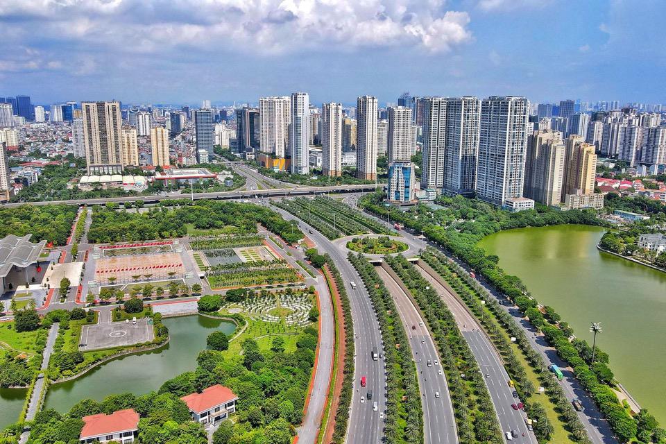 View Đại lộ Thăng Long từ chung cư Metropoli5